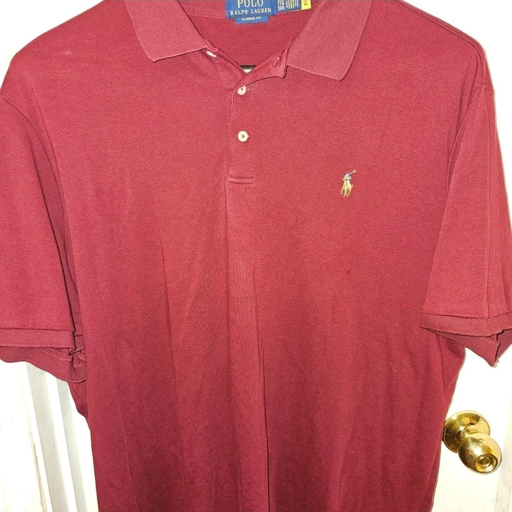 Ralph Lauren Men's Burgundy Polo Shirt